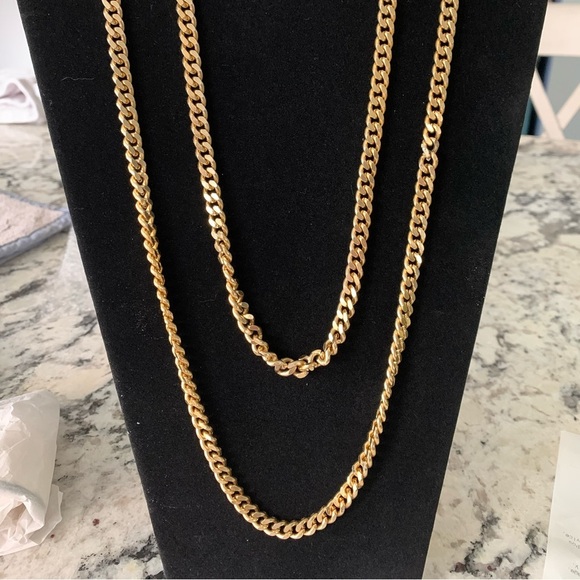 Vintage long gold tone chain necklace - Picture 1 of 2